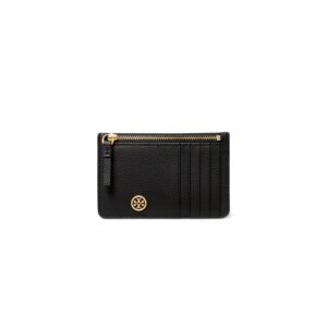 Πορτοφόλια γυναικεία Tory Burch Μαύρο WALKER TOP-ZIP CARD CASE