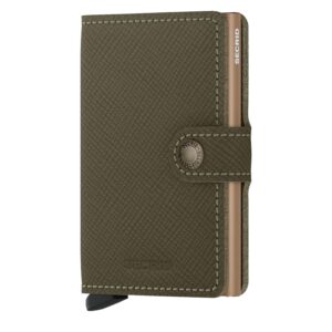 Πορτοφόλια ανδρικά Secrid Λαδί Miniwallet Saffiano