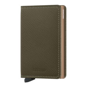 Πορτοφόλια ανδρικά Secrid Λαδί Slimwallet Saffiano