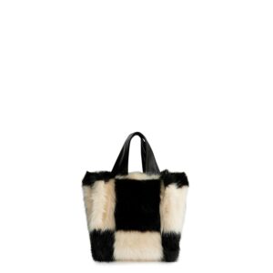 Shopping γυναικεία Stand Studio Μαύρο/Λευκό Lucille Faux Fur Bag