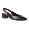 Γόβες Tamaris Black Leather Δερμάτινες Γόβες Slingback (29500)