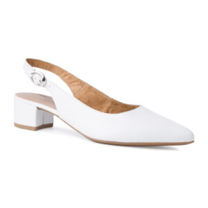 Γόβες Tamaris White Leather Δερμάτινες Γόβες Slingback (29500)