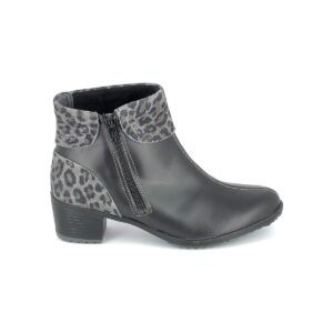 Μποτίνια Boissy Boots Noir Leopard Δέρμα