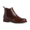 Μποτίνια Tamaris Cognac Leather Struct. Δερμάτινα Μποτάκια (25056)