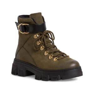 Μποτίνια Tamaris Olive/Black Ανατομικά Δερμάτινα Μποτάκια (25213)