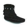 Μπότες Minnetonka DOUBLE FRINGE SIDE ZIP BOOT Δέρμα
