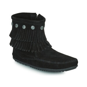 Μπότες Minnetonka DOUBLE FRINGE SIDE ZIP BOOT Δέρμα